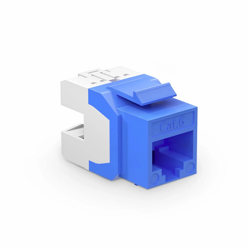 Cat6 RJ45 (8P8C) Unshielded Punch Down Keystone Jack Module, Blue (10 pcs/Pack)