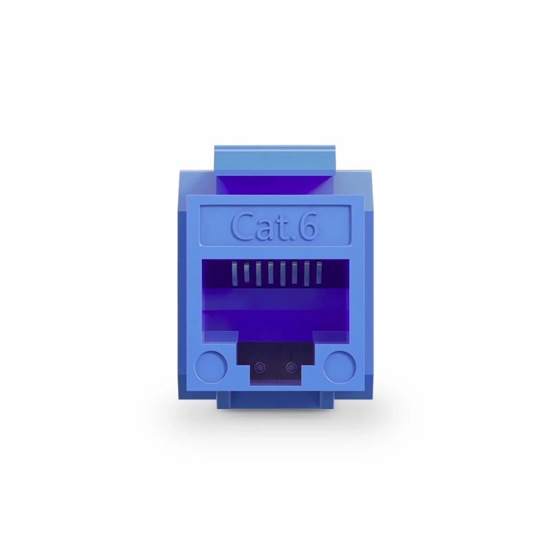 Cat6 RJ45 (8P8C) Unshielded Punch Down Keystone Jack Module, Blue (10 pcs/Pack)
