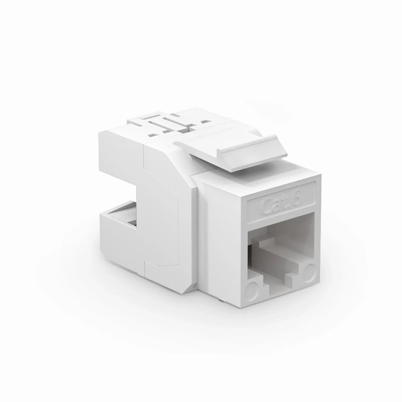 Cat6 RJ45 (8P8C) Unshielded Punch Down Keystone Jack Module, White (10 pcs/Pack)