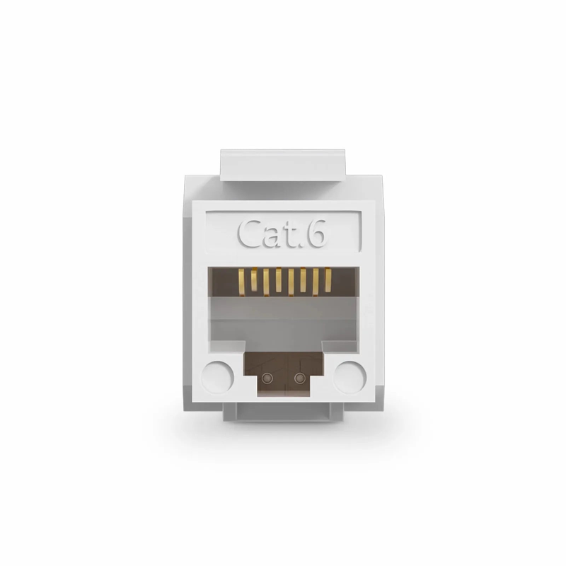 Cat6 RJ45 (8P8C) Unshielded Punch Down Keystone Jack Module, White (10 pcs/Pack)