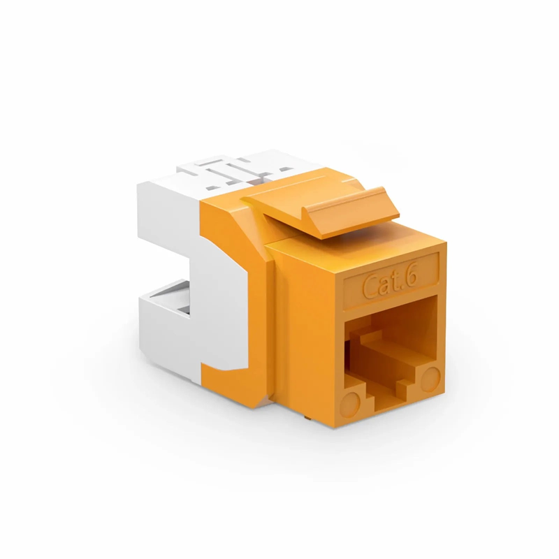 Cat6 RJ45 (8P8C) Unshielded Punch Down Keystone Jack Module, Orange (10 pcs/Pack)