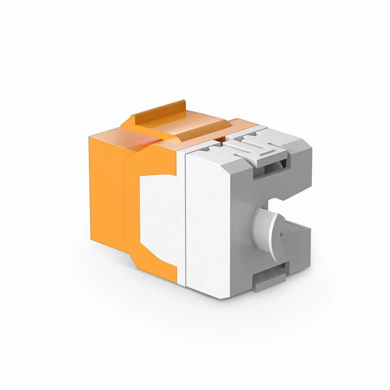 Cat6 RJ45 (8P8C) Unshielded Punch Down Keystone Jack Module, Orange (10 pcs/Pack)