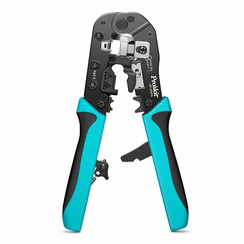 Pro'sKitÂ® All-in-one Modular Tool, Wire Stripper Cutter Crimper for Cat5/5e Cat6/6a Cat7 Modular Plugs with Dovetail Clip