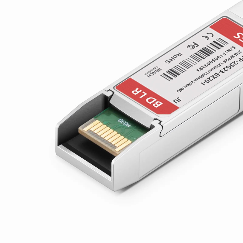 Juniper Networks Compatible 25GBASE-U SFP28 BiDi 1270nm-TX/1330nm-RX 20km DOM Simplex LC/UPC SMF Optical Transceiver Module (Industrial)