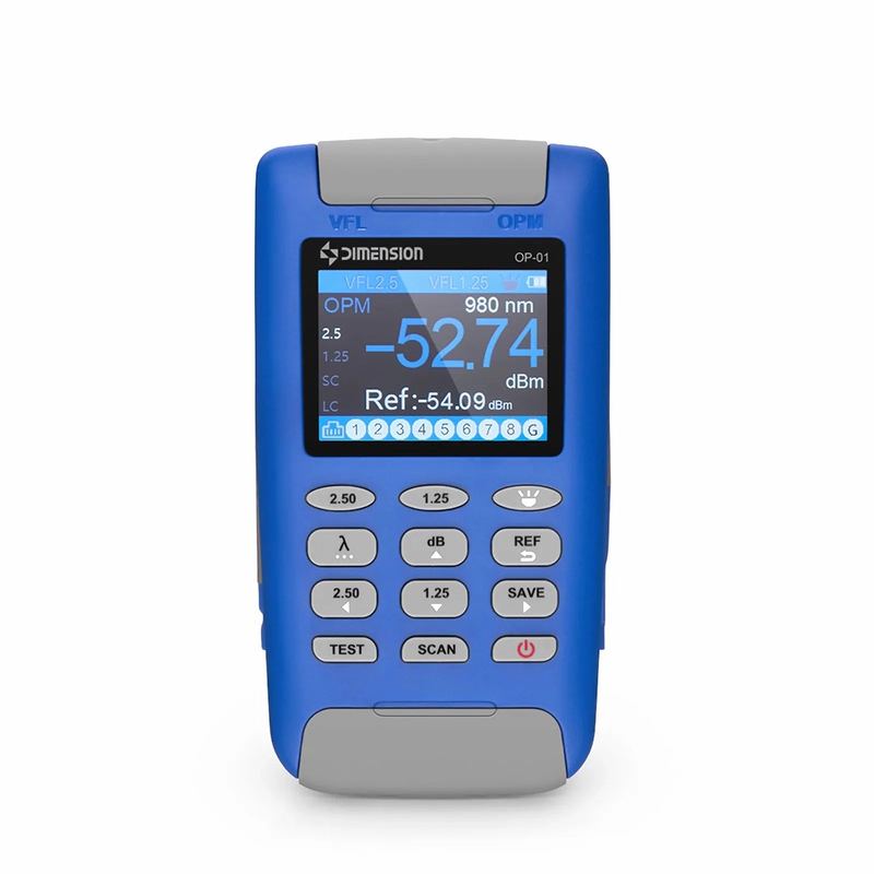 OP-01 Handheld Optical Multimeter Built-in 1mW Visual Fault Locator with RJ45 Cable Sequence Test Function