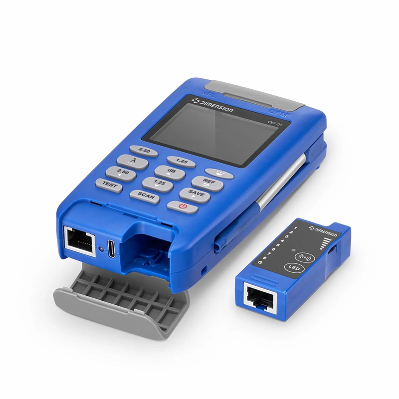 OP-01 Handheld Optical Multimeter Built-in 1mW Visual Fault Locator with RJ45 Cable Sequence Test Function