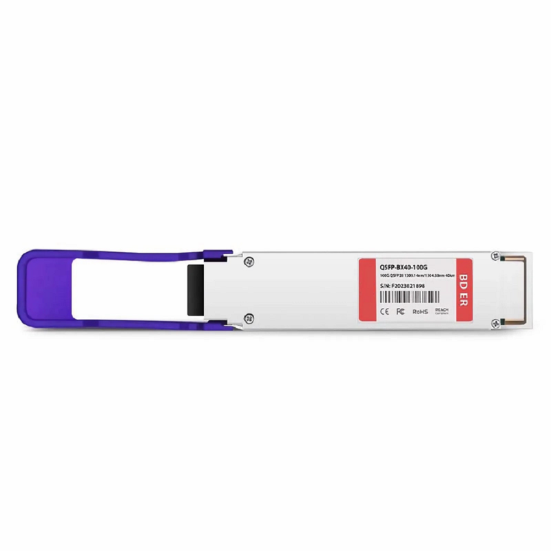 Cisco Compatible 100GBASE-BX40-D QSFP28 BiDi 4 x 25G NRZ 1309.14nm-TX/1304.58nm-RX 40km DOM Simplex LC/UPC SMF Optical Transceiver Module